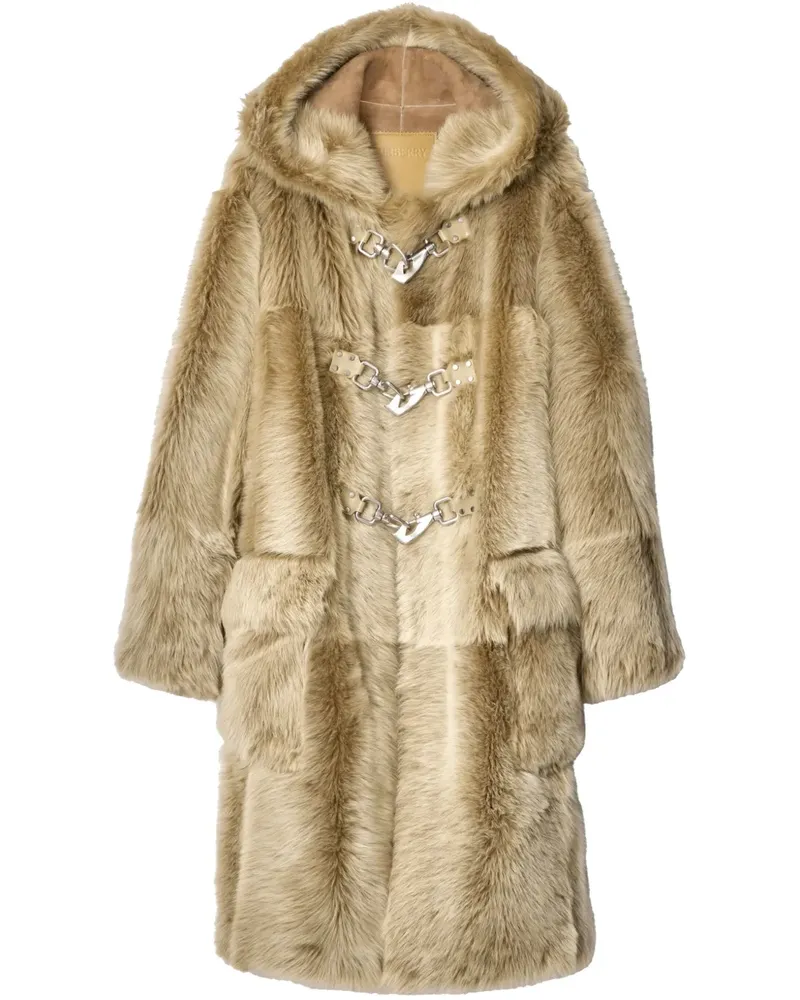 Burberry Dufflecoat aus Shearling - Nude Nude