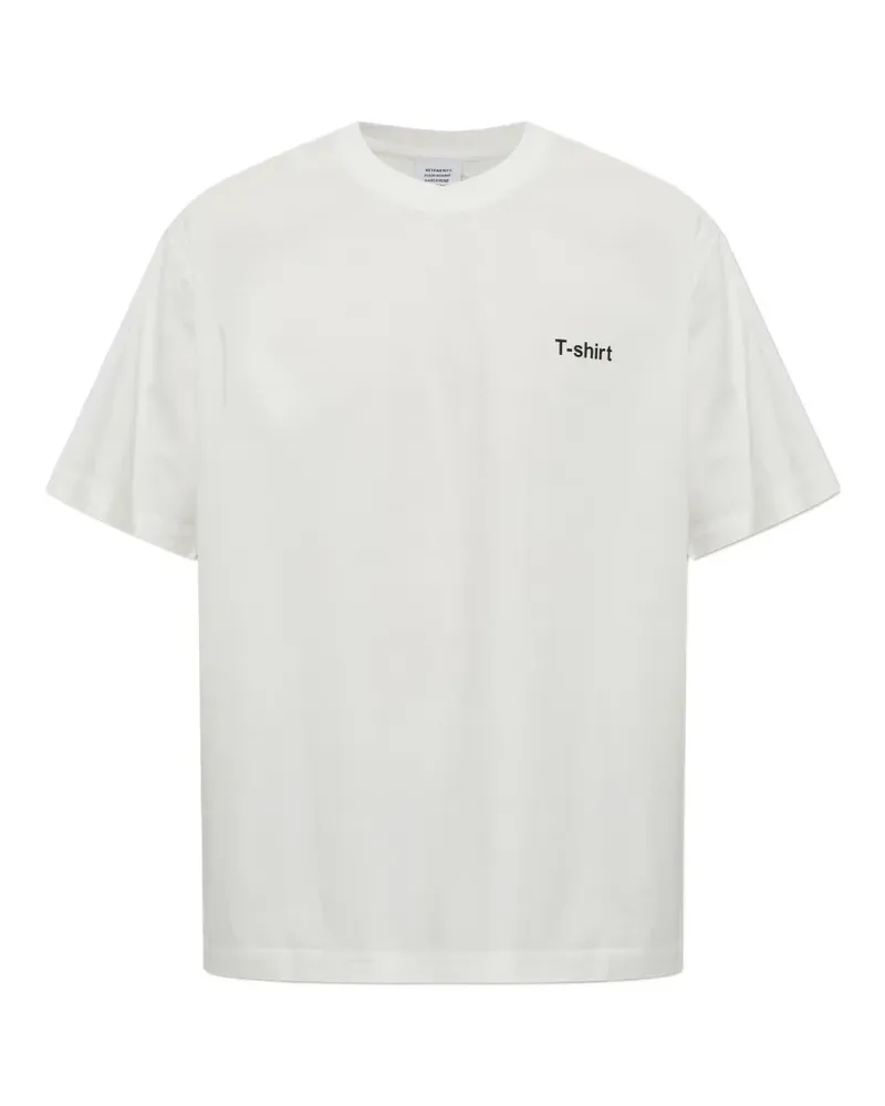 VETEMENTS slogan-print crew-neck T-shirt - Weiß Weiß