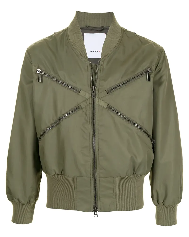 Ports V Bomberjacke mit Reißverschluss - Grün Grün