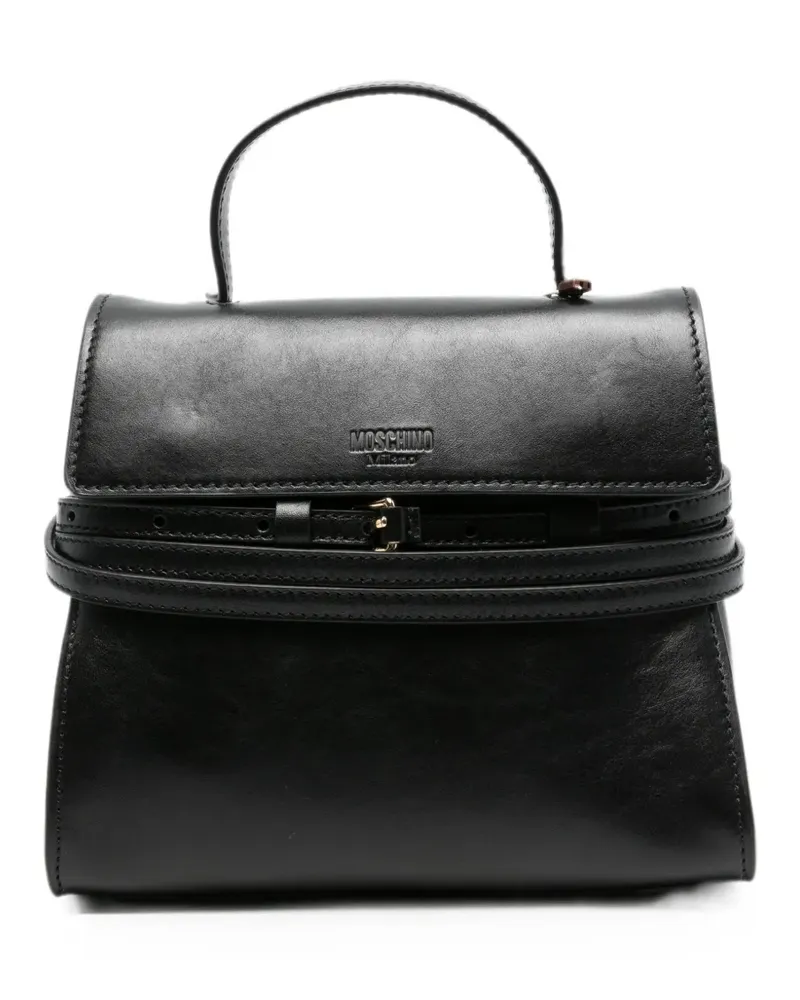 Moschino small Tie Me tote bag - Schwarz Schwarz