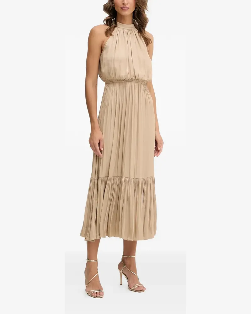 Morgan pleated midi dress - Nude Nude
