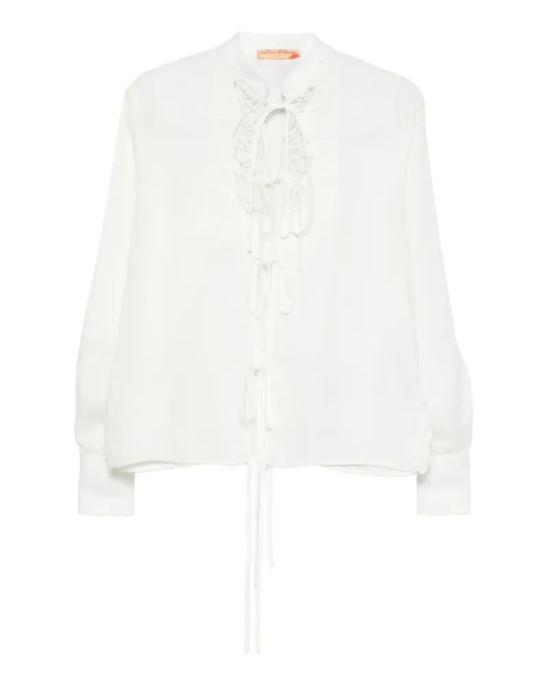 Ermanno Scervino Bluse mit Spitzeneinsätzen - Weiß Weiß