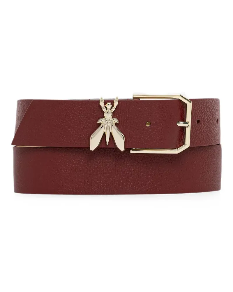 Patrizia Pepe Fly-plaque pebbled-leather belt - Rot Rot