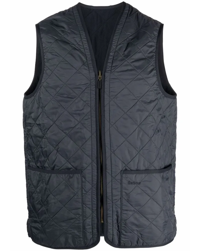 Barbour Gesteppte Weste mit Beuteltaschen - Blau Blau