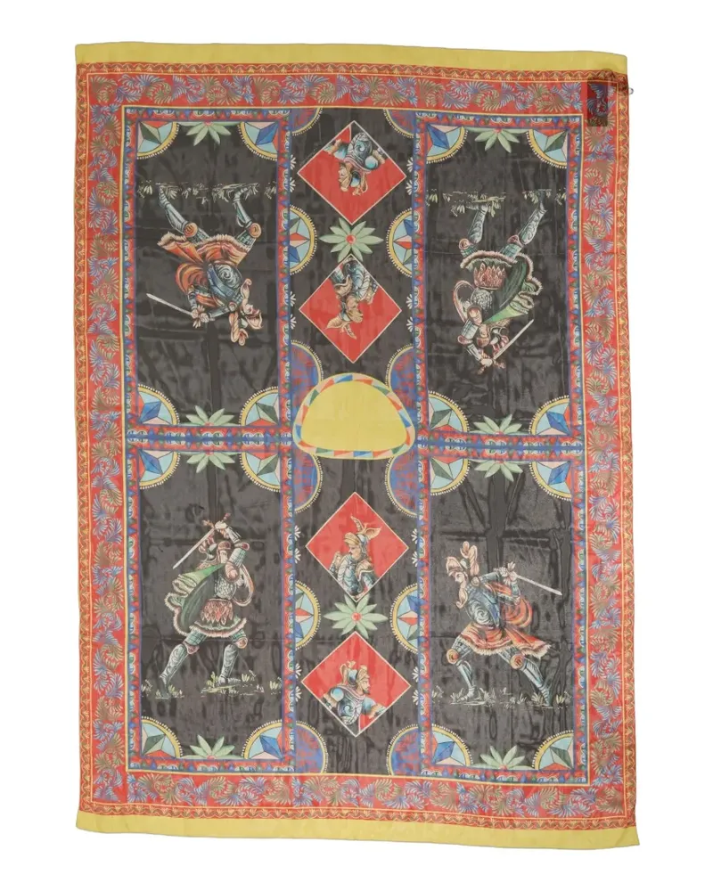 Dolce & Gabbana multicolor silk printed shawl stole scarf - Schwarz Schwarz