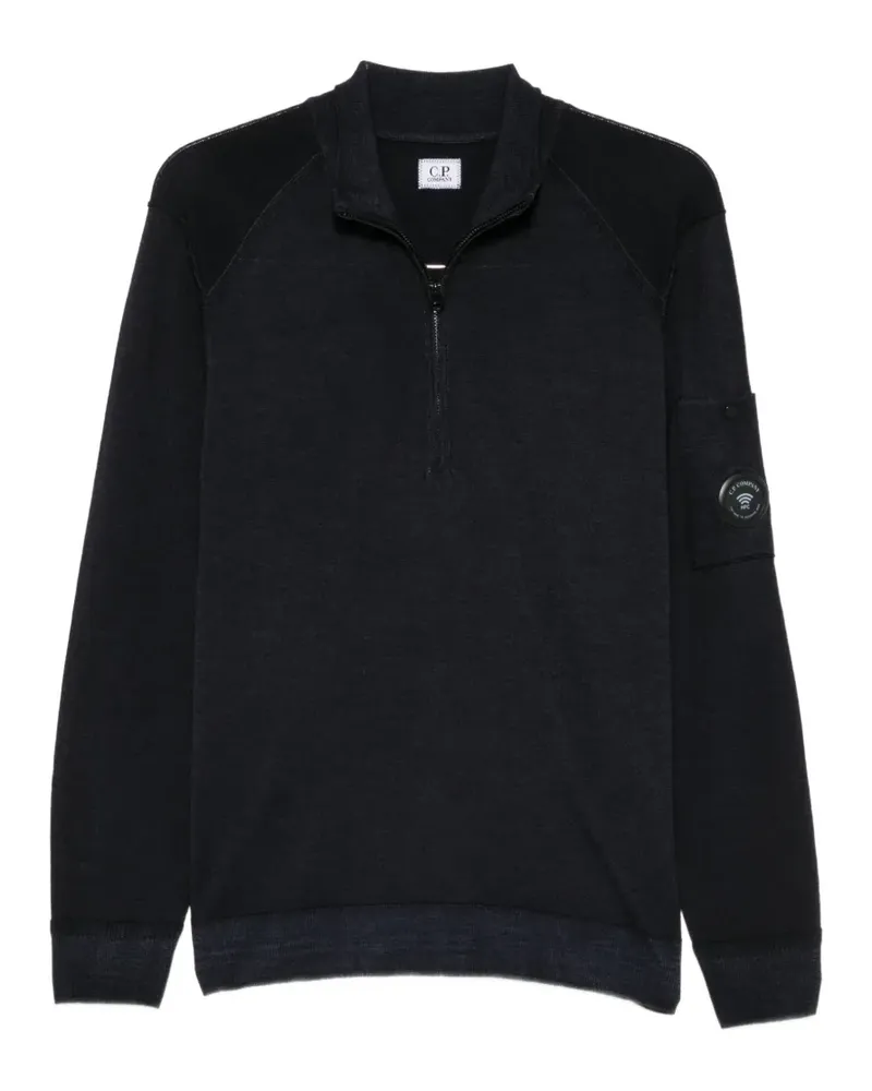 C.P. Company Lens Pullover mit kurzem Reißverschluss - Blau Blau