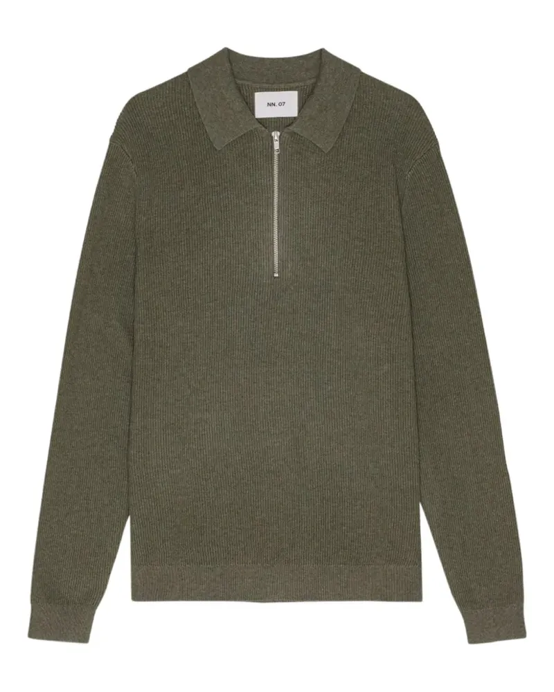 NN 07 Hansie Pullover mit Polokragen - Grün Grün