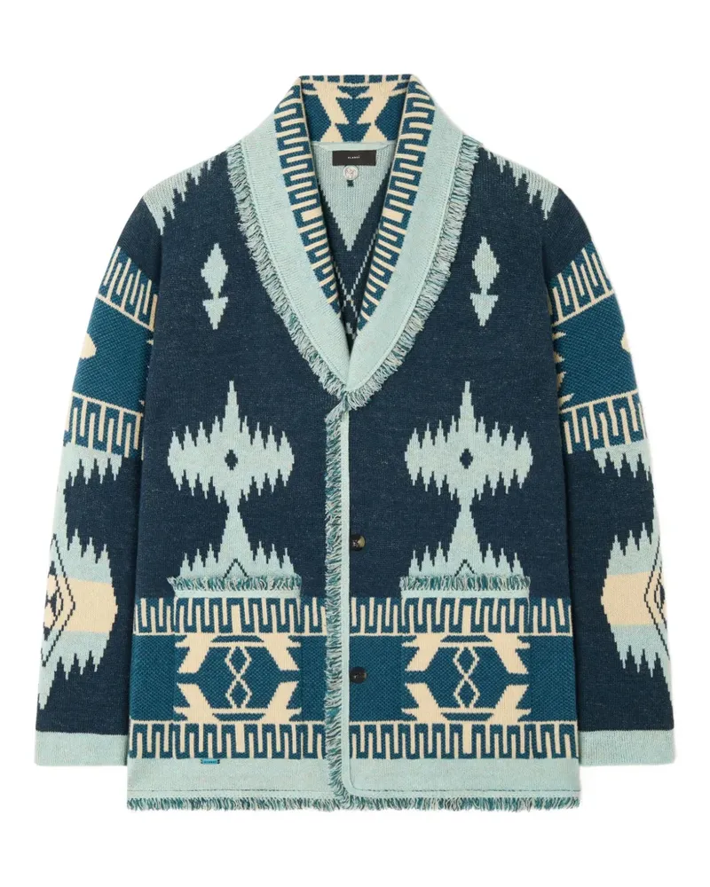 Alanui Icon Jacquard-Cardigan mit Fransen - Blau Blau