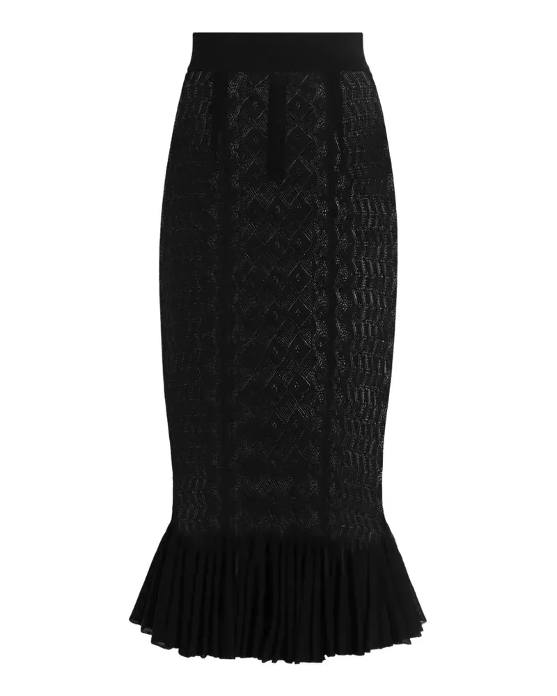 Dolce & Gabbana Gestrickter Rock mit Spitzenstich - Schwarz Schwarz