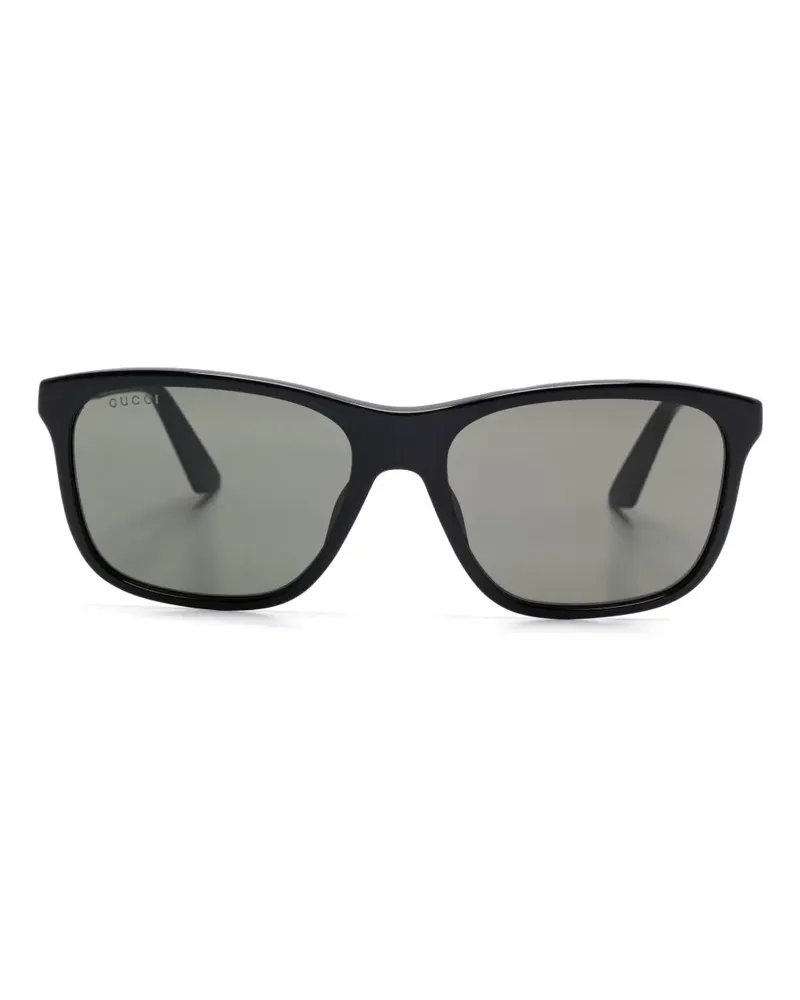 Gucci Sonnenbrille mit eckigem Gestell - Schwarz Schwarz