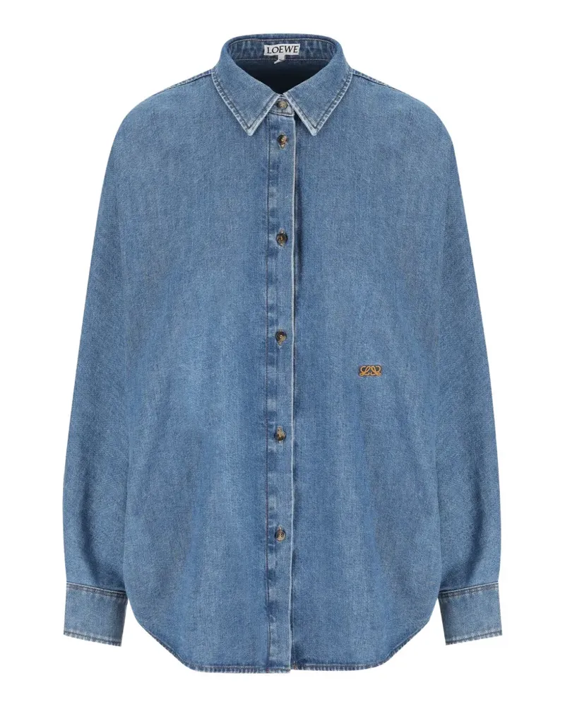 Loewe logo-embroidered denim shirt - Blau Blau
