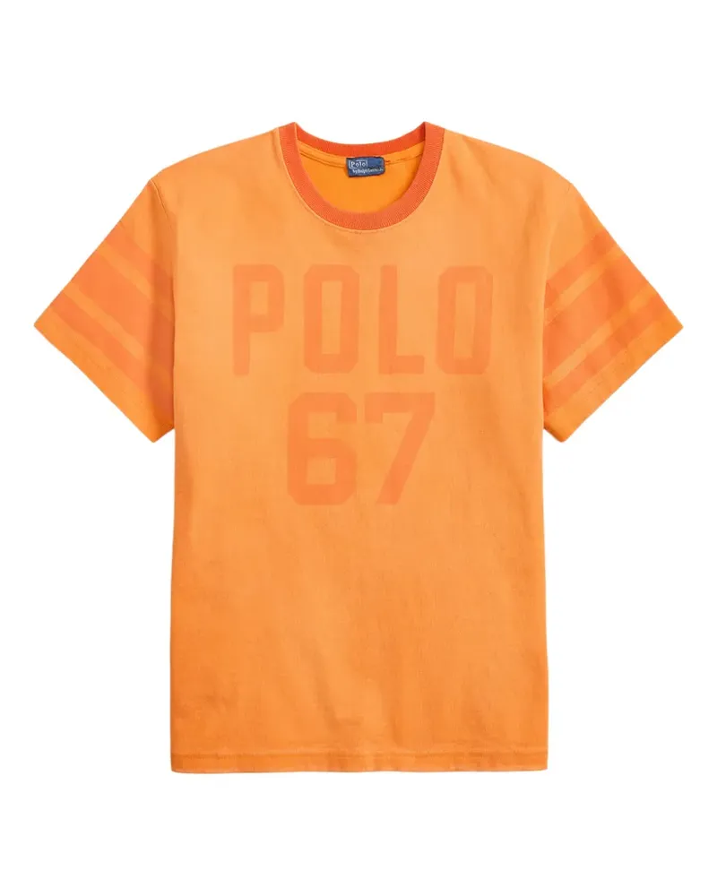 Ralph Lauren Gestreiftes T-Shirt mit grafischem Print - Orange Orange
