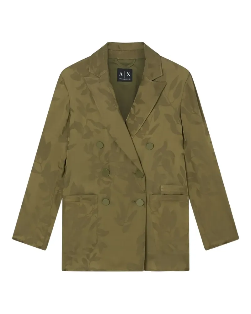 Armani Exchange leaf-print double-breasted blazer - Grün Grün