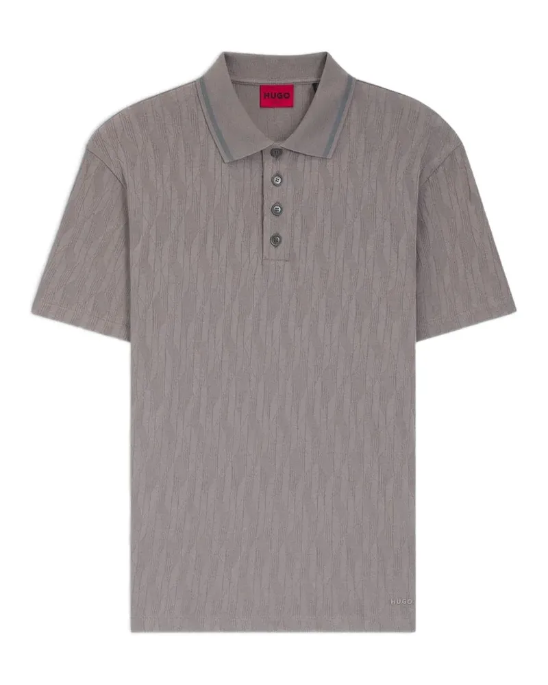 HUGO BOSS Dunik textured-knit polo shirt - Braun Braun