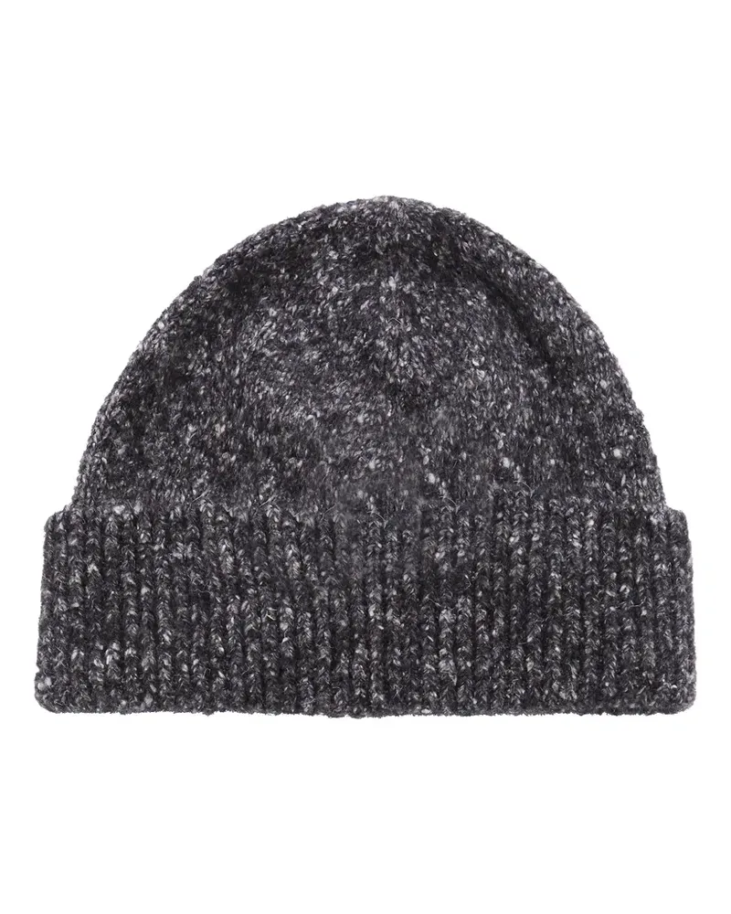 Brunello Cucinelli Melierte Beanie - Schwarz Schwarz
