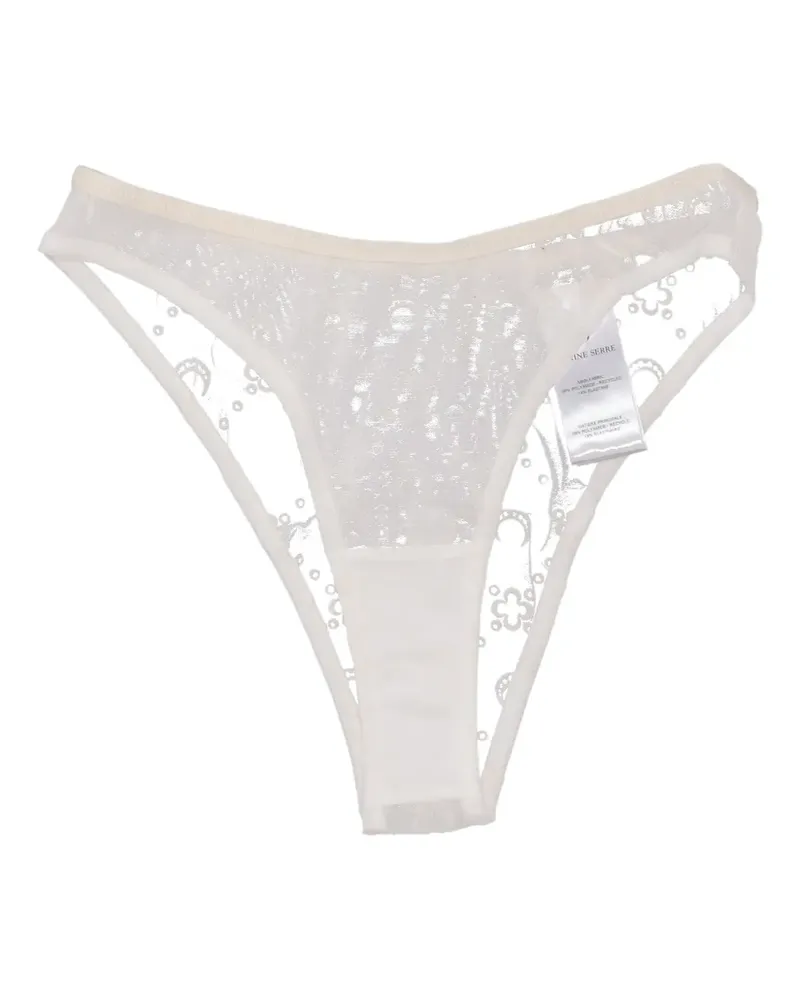 Marine Serre mesh high-cut panties - Weiß Weiß