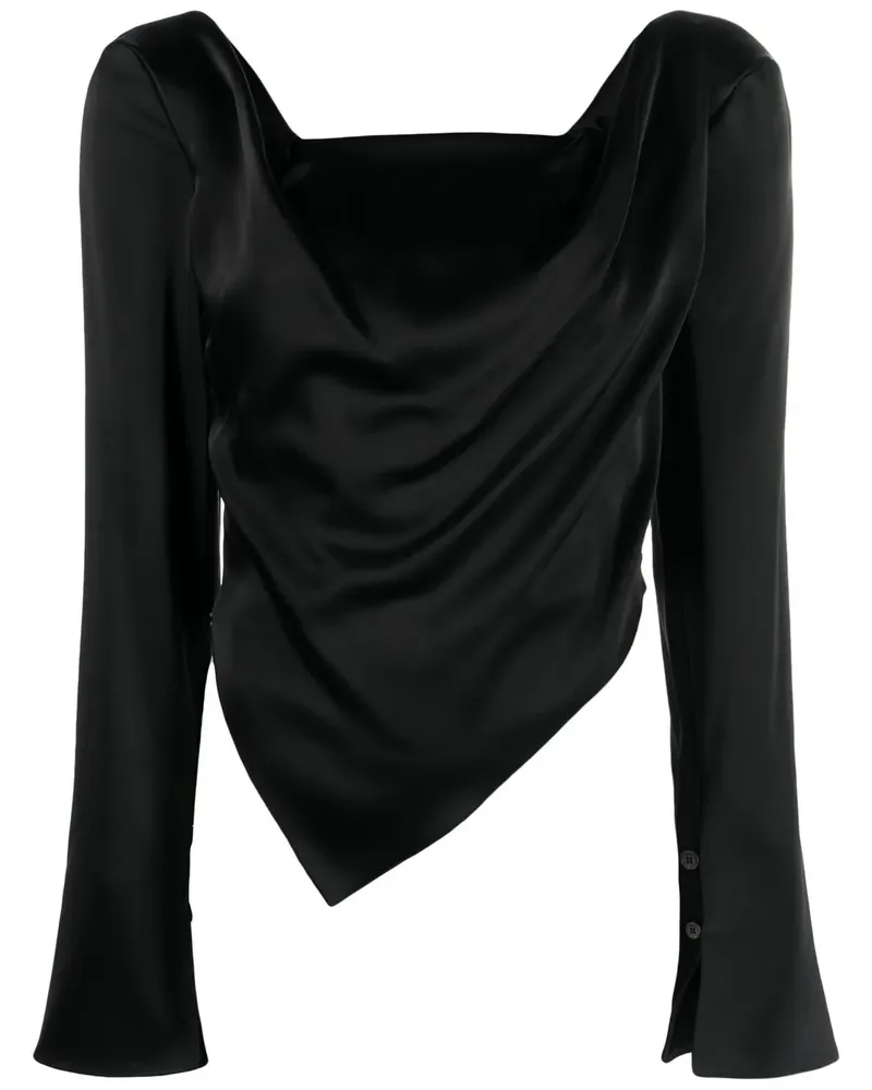 Nanushka Drapiertes Bintou Oberteil - Schwarz Schwarz
