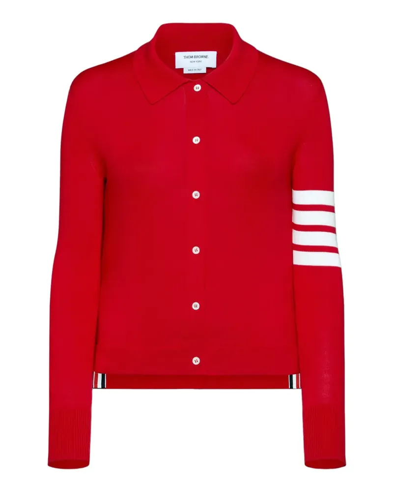 Thom Browne Hemd mit 4-Streifen-Logo - Rot Rot