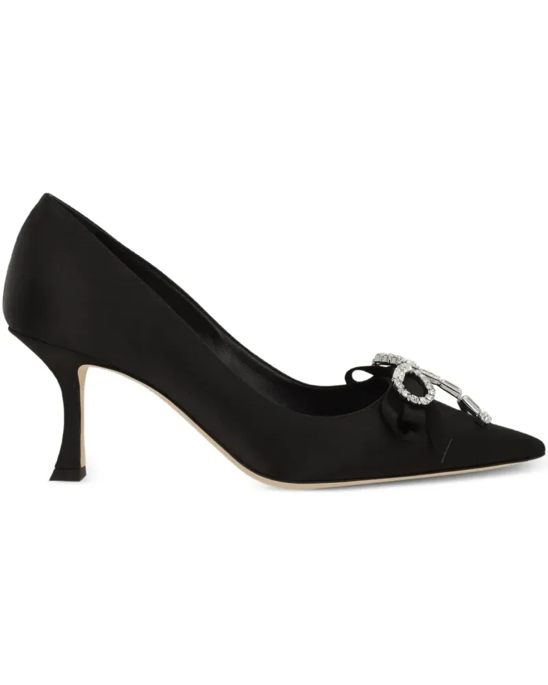 Jimmy Choo Auria Pumps mit Kristallschleife - Schwarz Schwarz