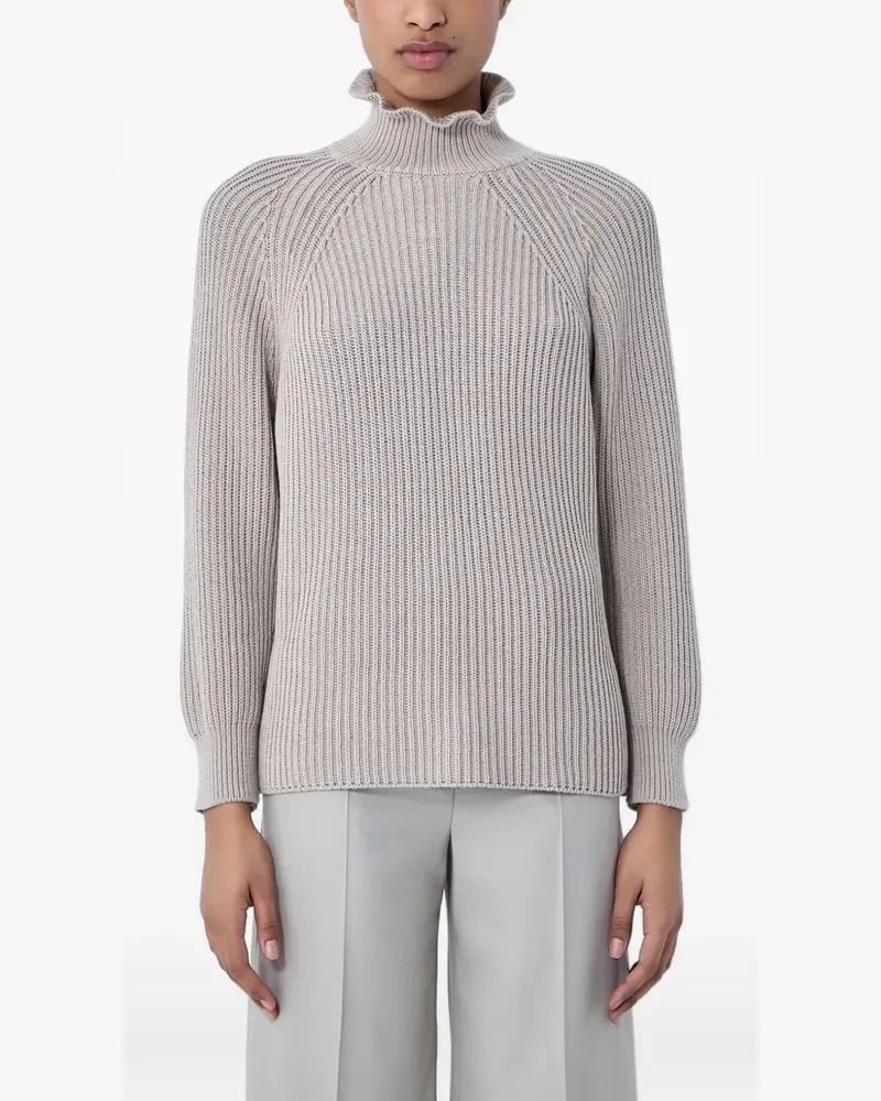 Max Mara ribbed-knit high-neck sweater - Nude Nude