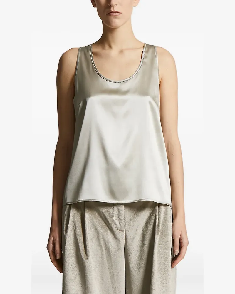 Peserico Verziertes Satin-Tanktop - Grün Grün