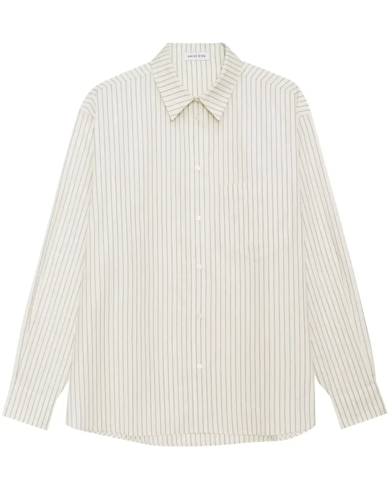 Anine Bing Gestreiftes Hemd - Weiß Weiß