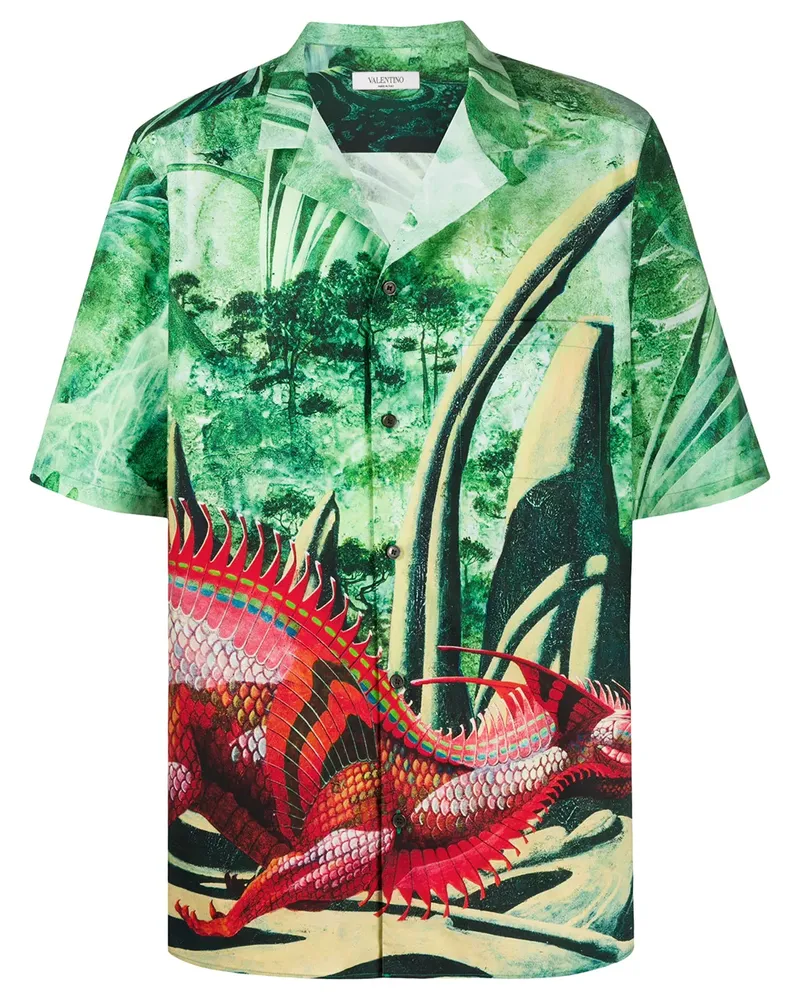 Valentino Garavani Hemd mit grafischem Print - Grün Grün