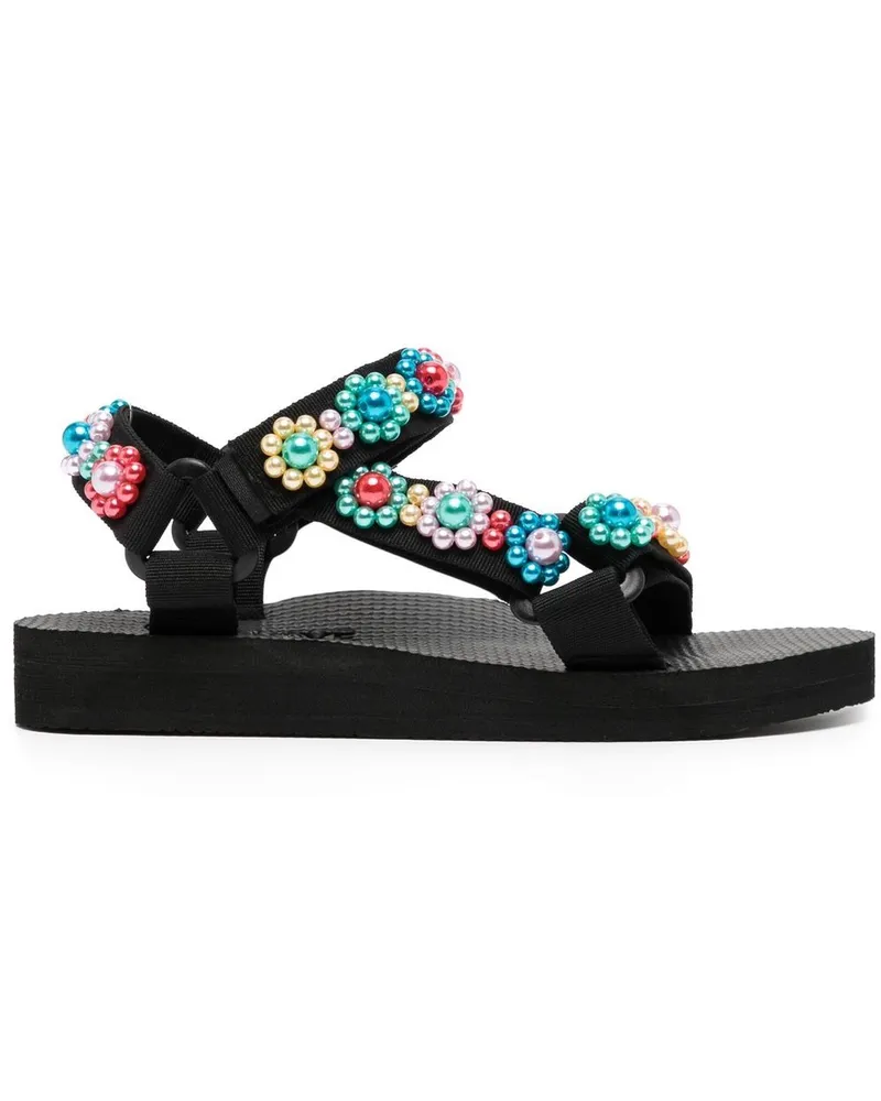 Arizona Love Trekky Sandalen mit Perlen Schwarz