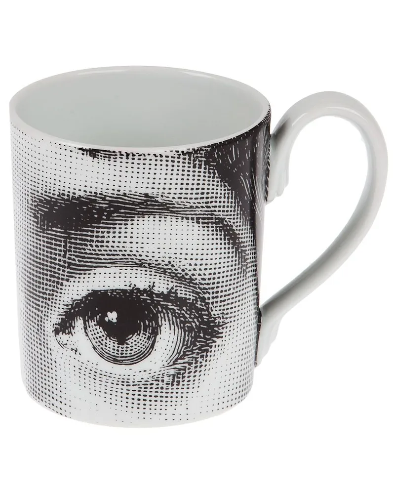 Fornasetti Tasse mit Print Schwarz