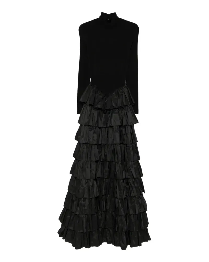 Elisabetta Franchi ruffled open-back maxi dress - Schwarz Schwarz