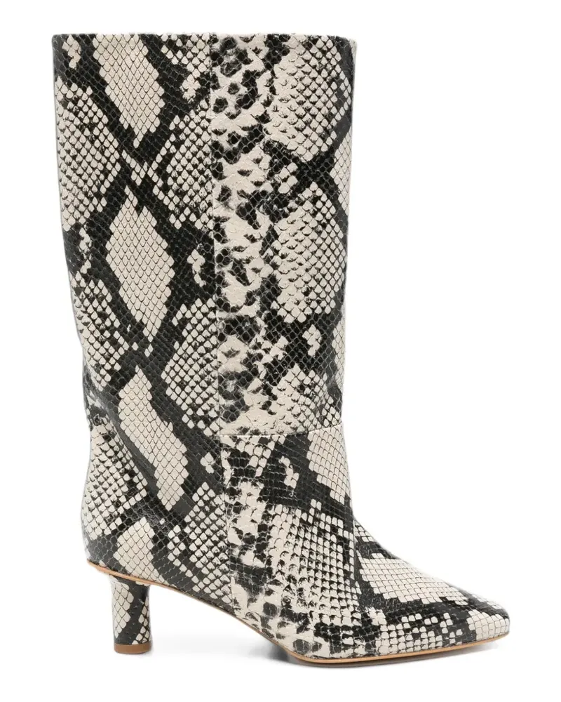 ALYSI Stiefel mit Pythonleder-Print - Nude Nude