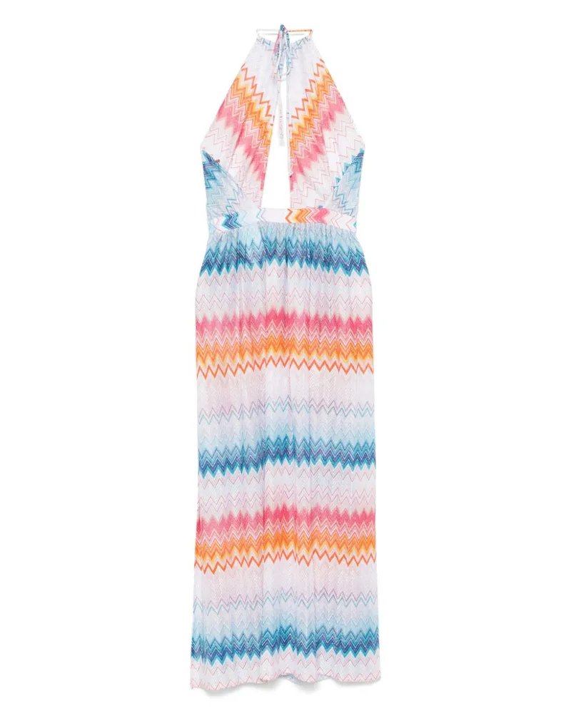 Missoni Lamé-Maxikleid mit Zickzackmuster - Blau Blau