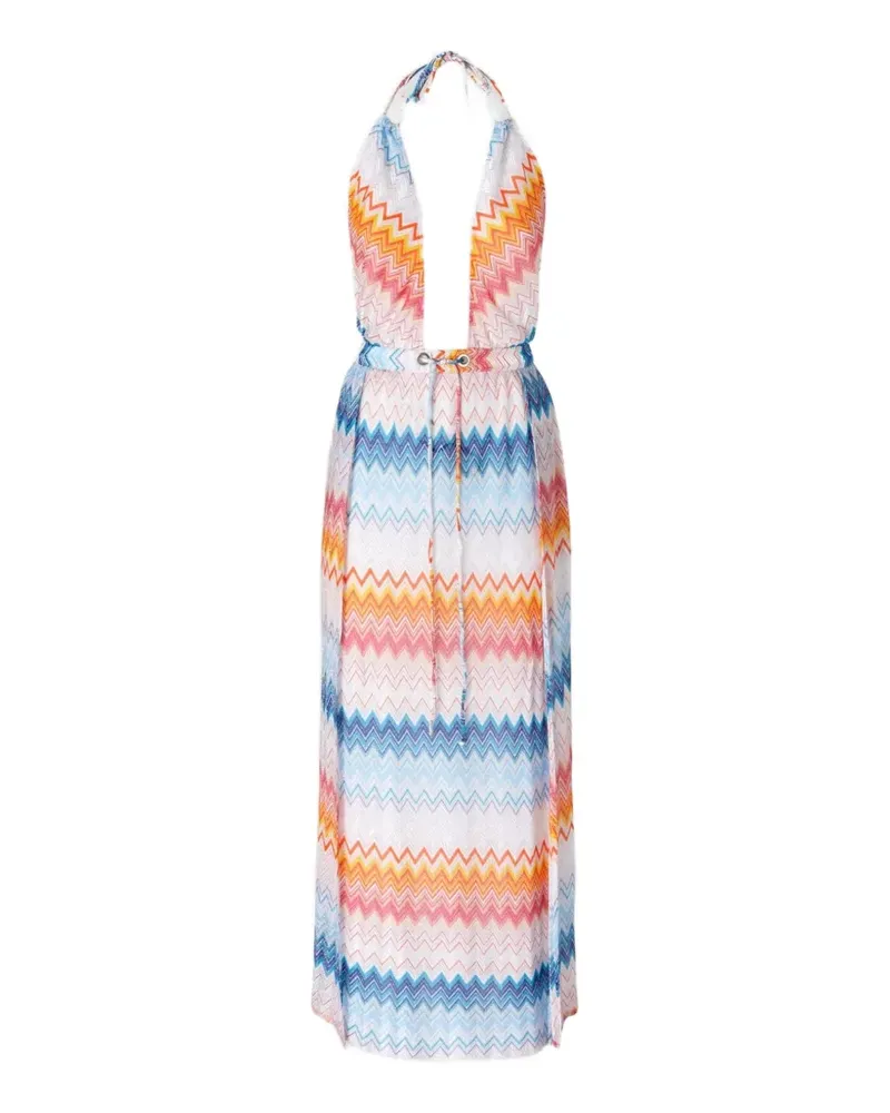 Missoni Lamé-Maxikleid mit Zickzackmuster - Blau Blau