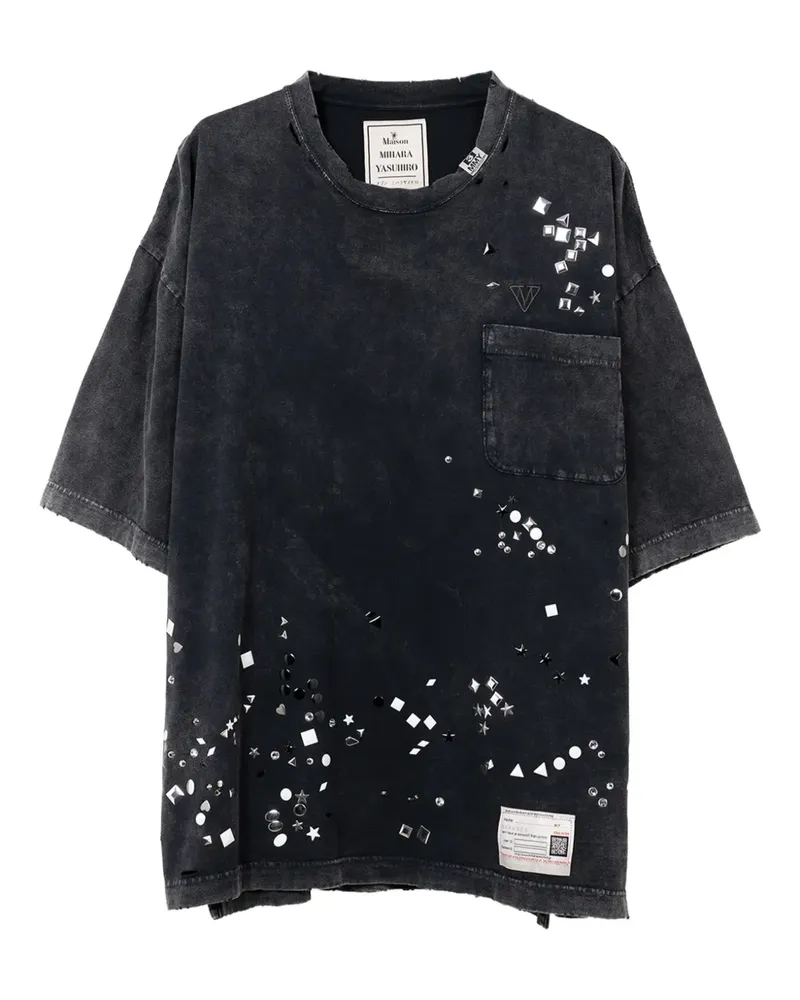 MIHARAYASUHIRO T-Shirt mit Kristallen - Schwarz Schwarz