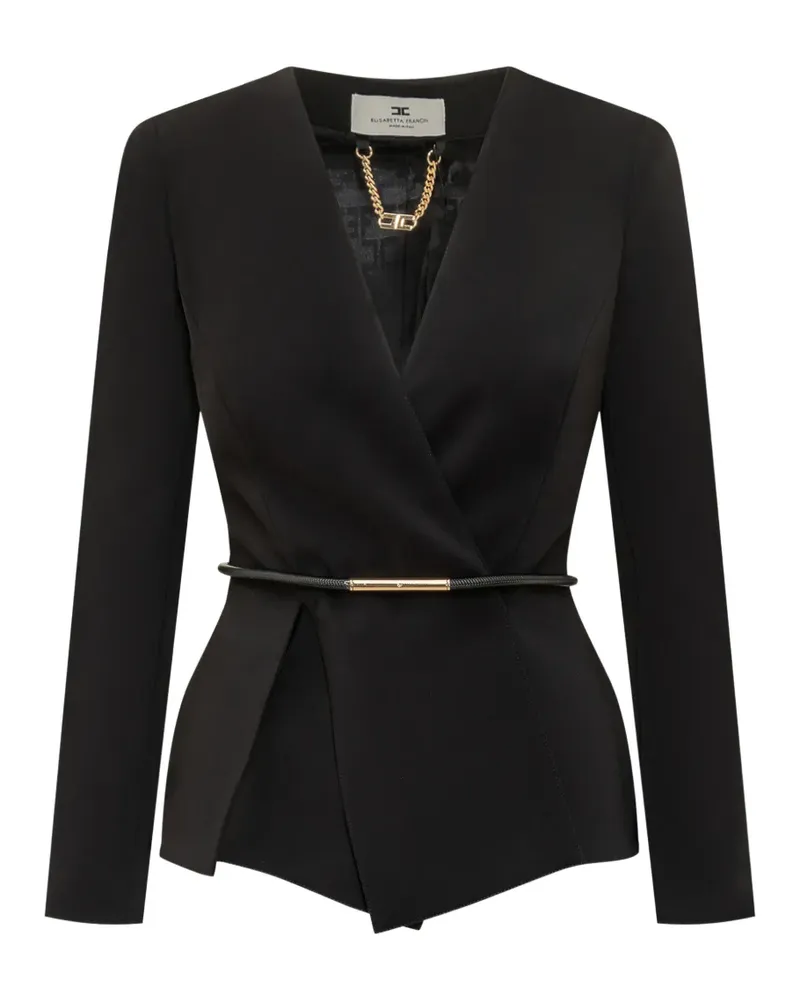 Elisabetta Franchi Blazer mit V-Ausschnitt - Schwarz Schwarz