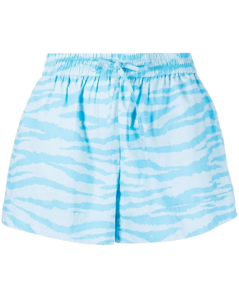 Ganni Hemd mit Zebra-Print - Blau Blau