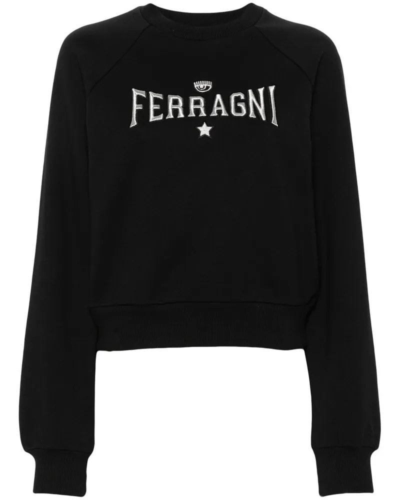 Chiara Ferragni Sweatshirt mit Logo-Stickerei Schwarz