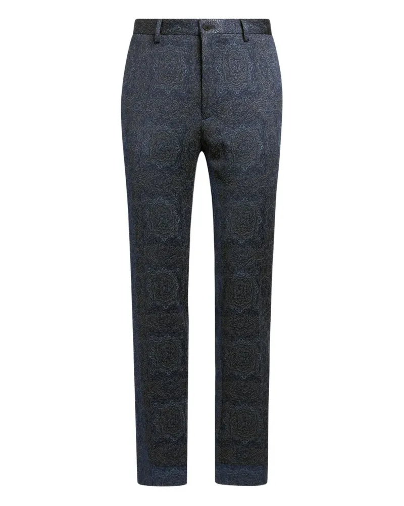 Etro Hose mit Jacquardmuster - Blau Blau