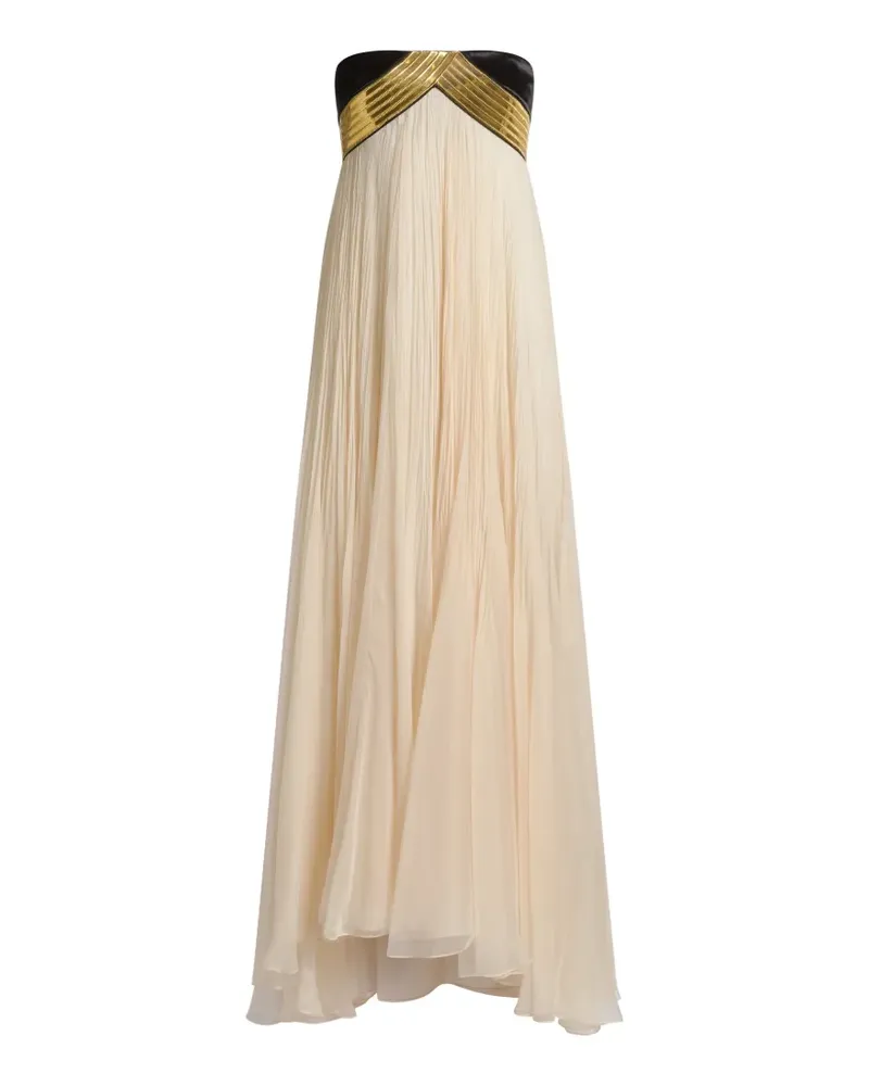 Alberta Ferretti Schulterfreies Kamina Maxikleid - Nude Nude