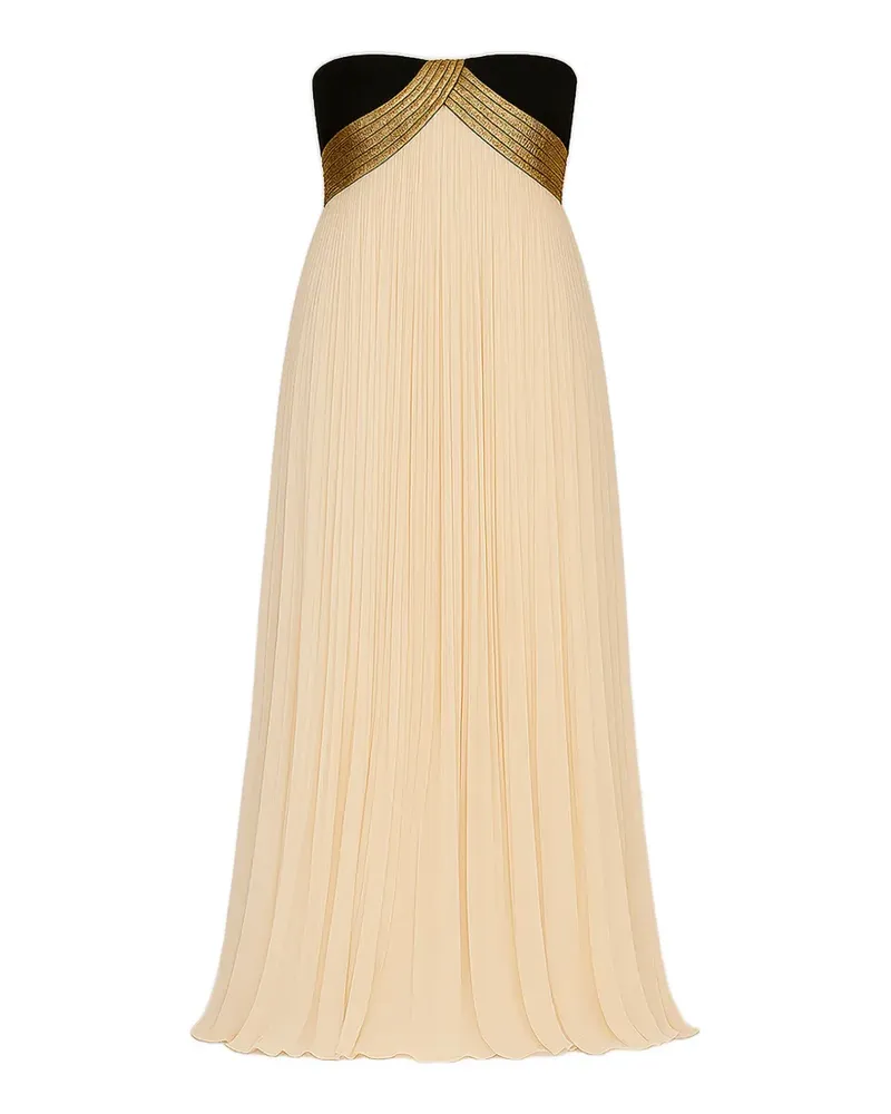 Alberta Ferretti pleated strapless maxi dress - Nude Nude