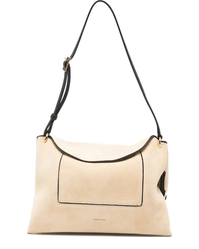 WANDLER Penelope Slouch Schultertasche mit Logo-Detail - Nude Nude
