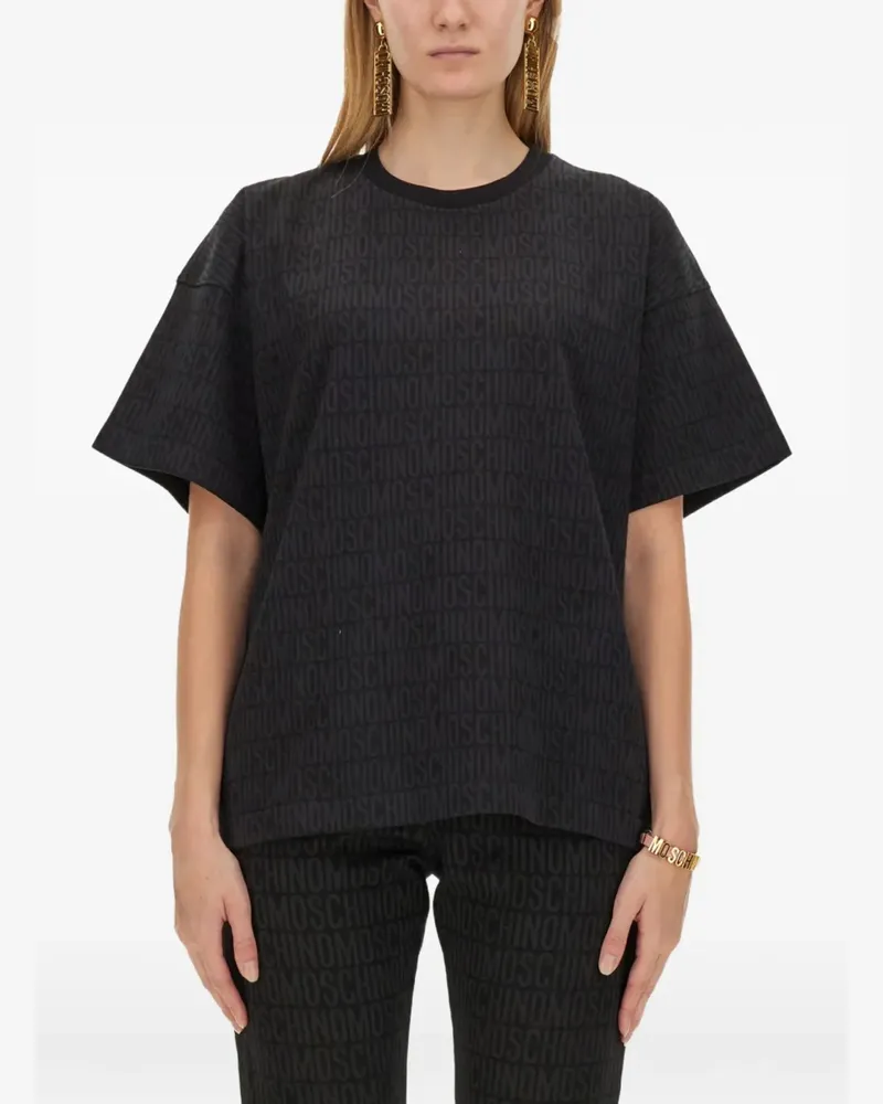 Moschino logo-print T-shirt - Schwarz Schwarz
