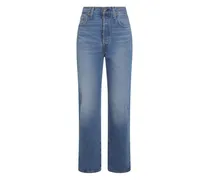 Gerade Jeans mit hohem Bund - Blau