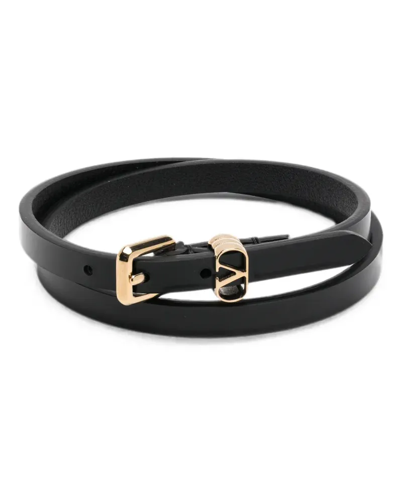 Valentino Garavani VLogo Signature leather bracelet - Schwarz Schwarz
