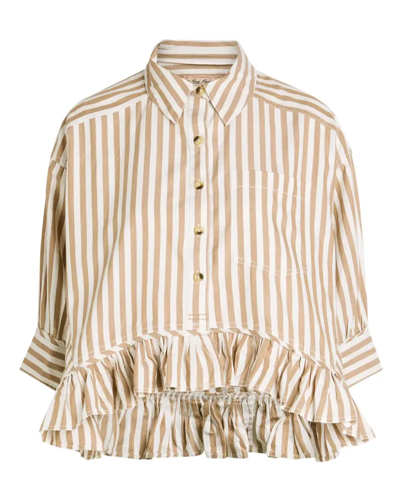 Free People Bailey ruffled striped shirt - Braun Braun