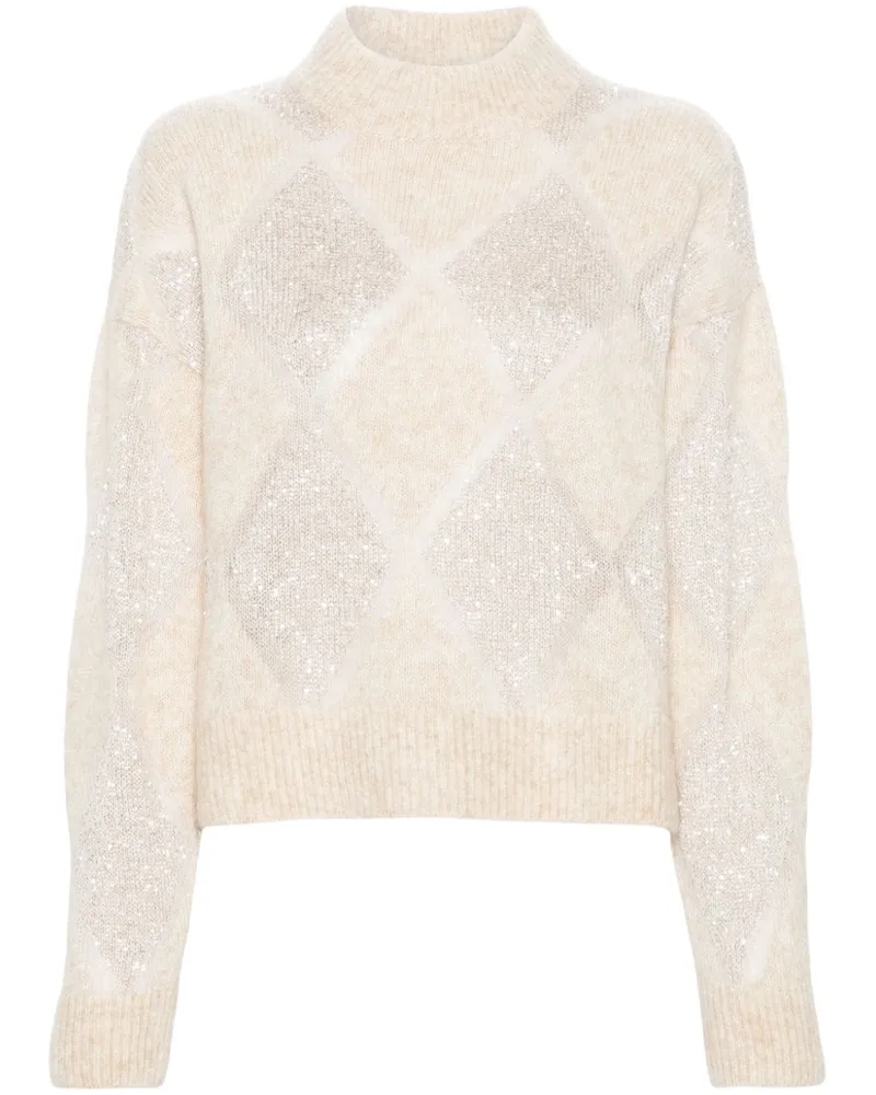 Brunello Cucinelli Pullover mit Stehkragen - Nude Nude