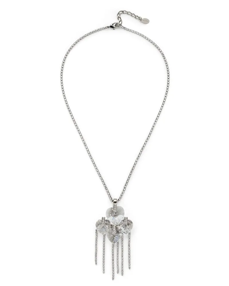 Jimmy Choo Herz-Halskette mit Kristallen - Silber Silber