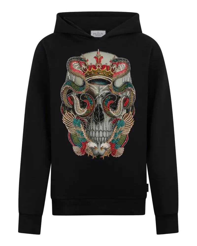 Philipp Plein Hoodie mit Strass-Totenkopf - Schwarz Schwarz