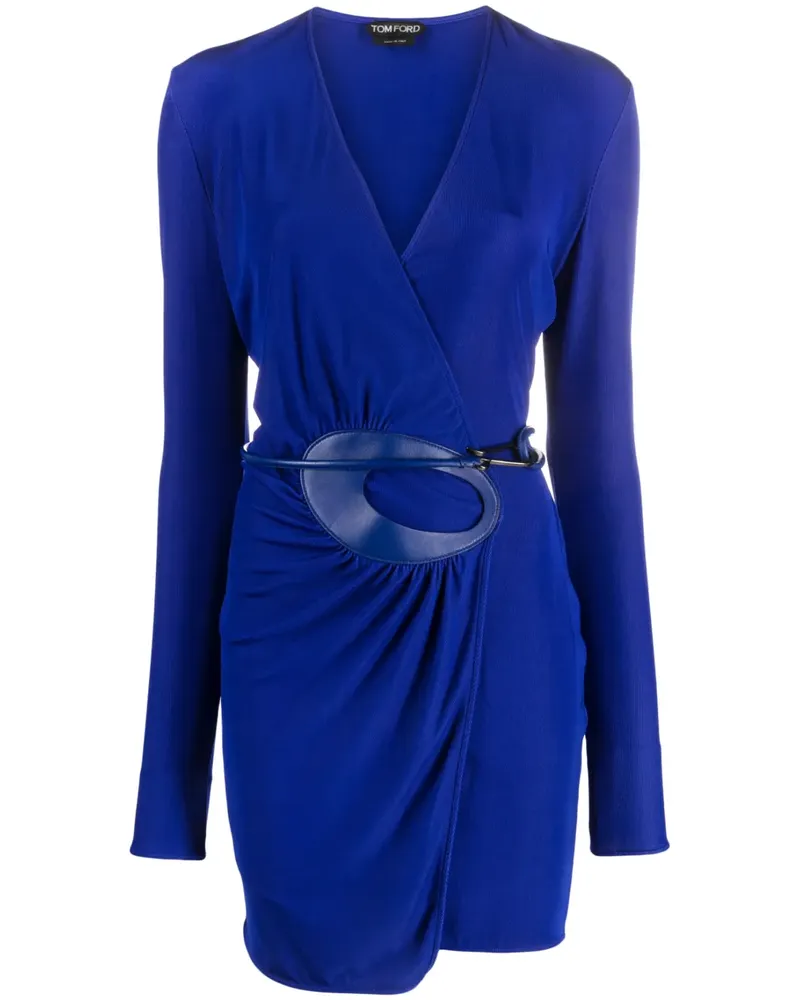 Tom Ford Gerafftes Minikleid - Blau Blau