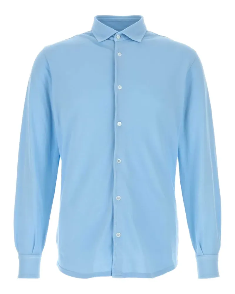 Fedeli Hemd aus Piqué - Blau Blau